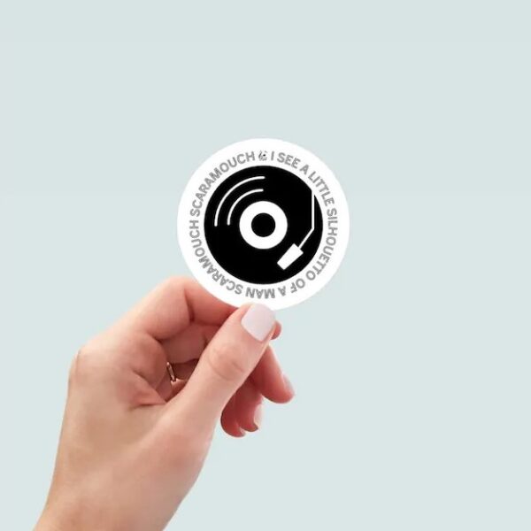 Michael Jackson Rock With You Lyric Record Turntable Retro Sticker