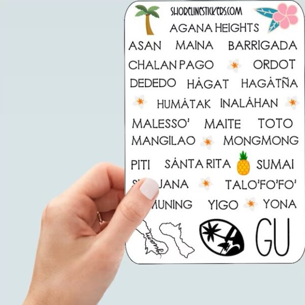 Guam Sticker Sheet Learn Chamorro Chamoru Villages Kids Party